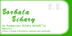 borbala bihary business card